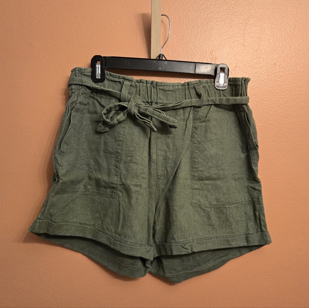 Linen-blend Paperbag Shorts